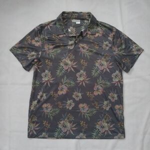 PGA Tour Floral Charcoal Polo Shirt
